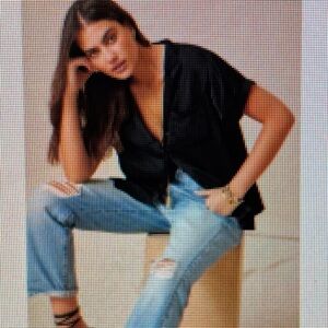 Anthropologie The Brenna Short-Sleeve Button Down Shirt